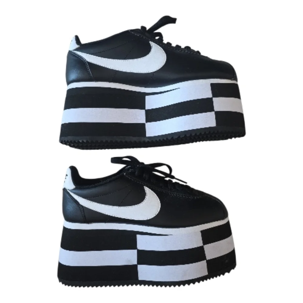 Nike Black and White Platform Sneakers - Picture 2 of 5